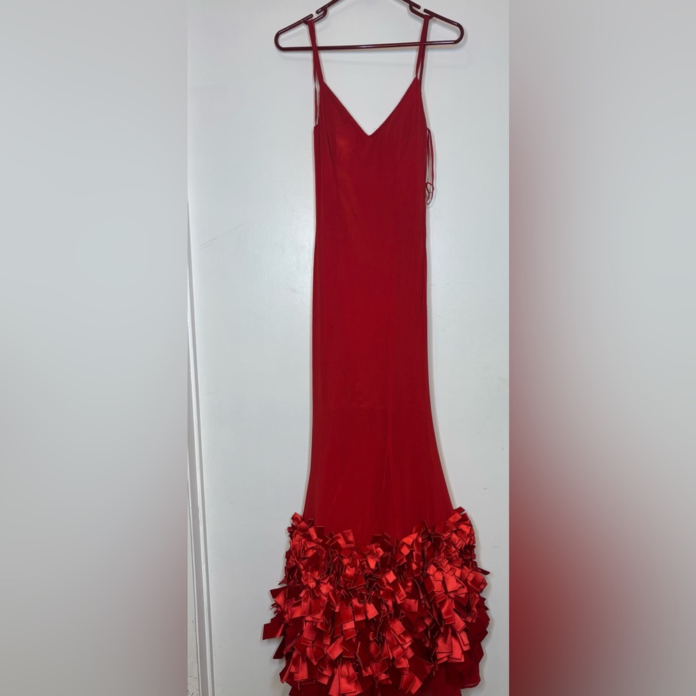Elegant Red Maxi Skirt